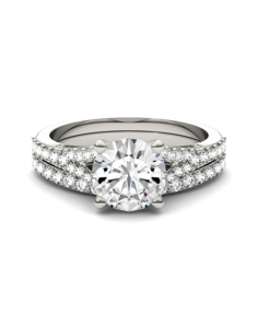Forever One Moissanite Classic Round Cut Engagement Ring
