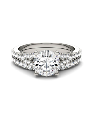 Forever One Moissanite Classic Round Cut Engagement Ring