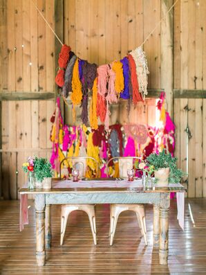 Colorful DIY Yarn Display Backdrop
