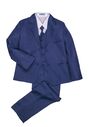 Little Tuxedos "Mason" Kids Indigo Suit (5-Piece Set) Flower Girl Dress and Ring Bearer Outfit - thumbnail - 7