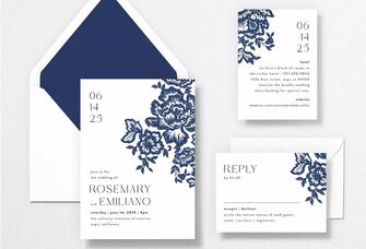 The Knot elegant floral wedding invitation by Vera Wang 
