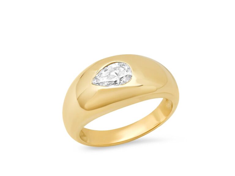 pear shaped statement wedding band