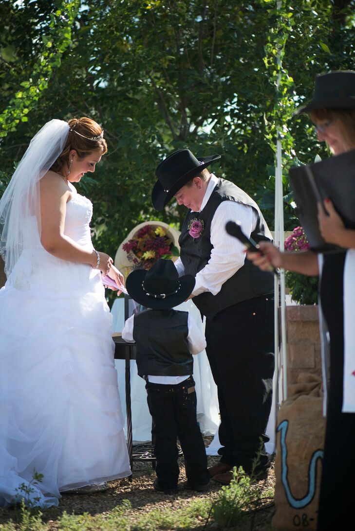 Lacey and Sara incorporated their son, Caleb, into the unity ceremony.