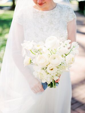 White Wedding Bouquet With Ranunculus