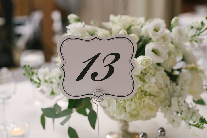 Elegant Black and White Table Number