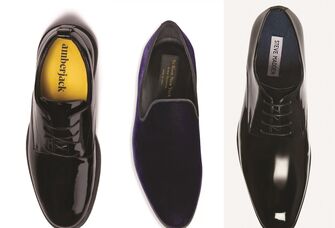 Leather derby lace up shoes in black