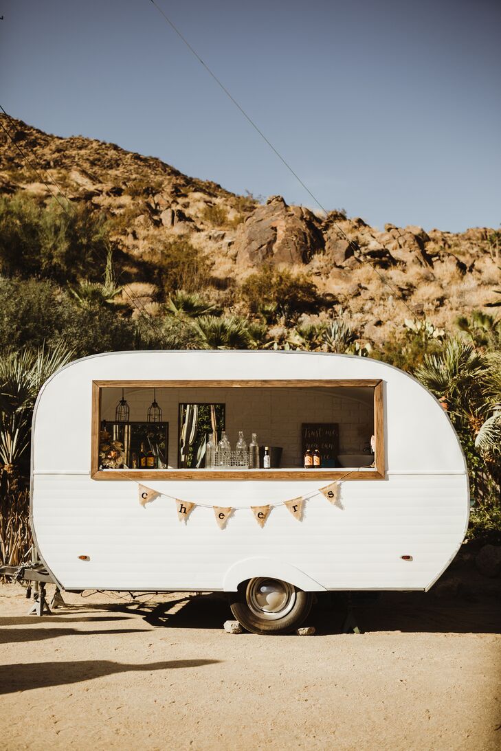 Vintage Trailer Bar for Bohemian California Wedding