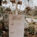 Wedding Menu Signage with Gold Calligraphy