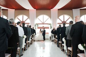 White Drapery-Adorned Ceremony Site