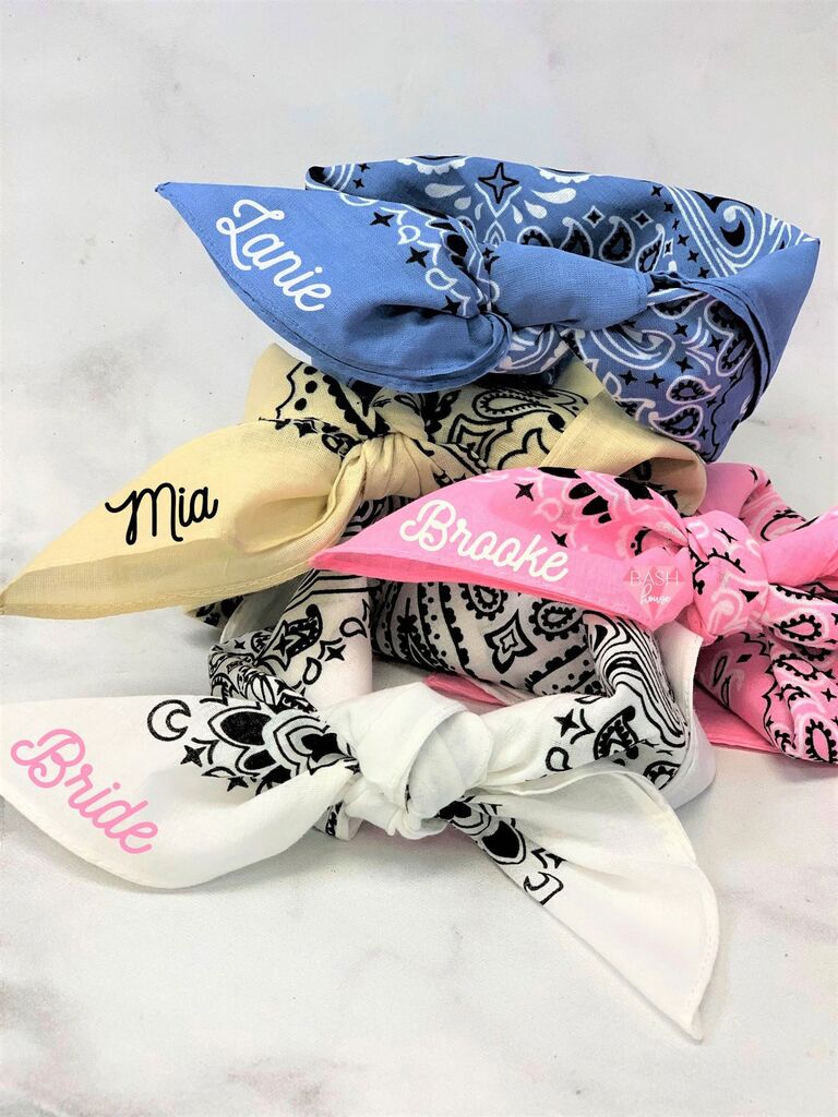 Fun bachelorette party favor personalized bandana
