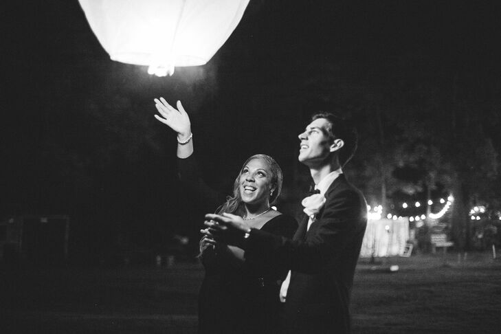 At the end of the night, Nikki, Scott and their guests released lanterns into the night sky. “Everyone enjoyed seeing them light up the sky,” Nikki says.