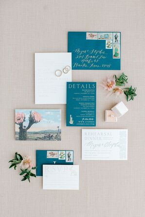 Desert-Inspired Invitations for Marathon, Texas Wedding
