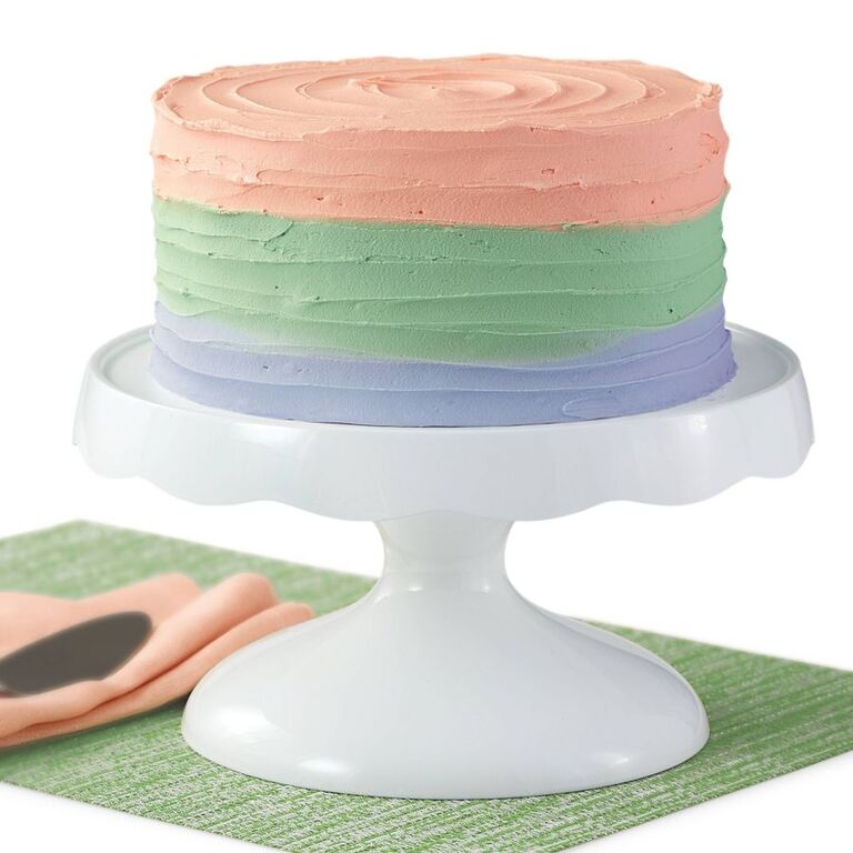 An elegant white cake stand.