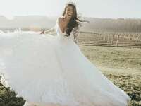 Bride in ballgown with tiara