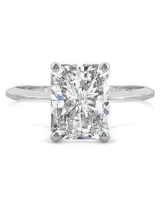 Forever One Moissanite Elegant Radiant Cut Engagement Ring