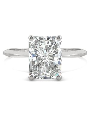 Forever One Moissanite Elegant Radiant Cut Engagement Ring