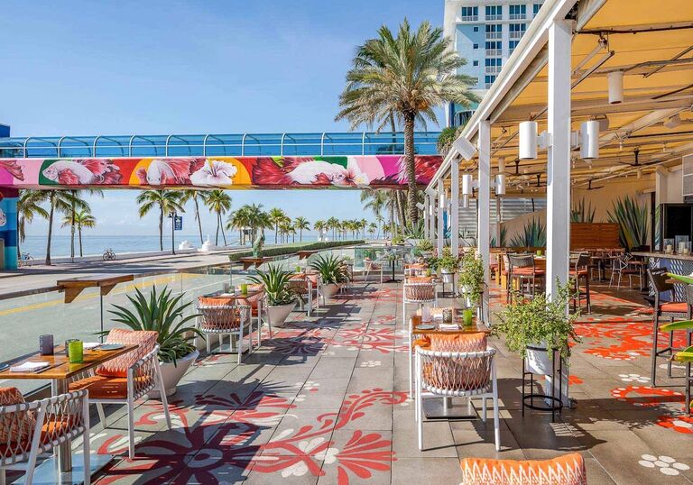 Sea side view on patio at Lona Cocina & Tequileria