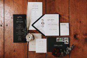 Modern, Elegant Black-and-White Invitations and Paper Goods