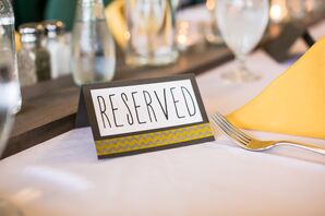Gray and Yellow Reserved Paper Sign