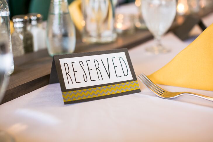 Gray and Yellow Reserved Paper Sign