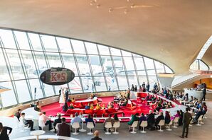 Retro Wedding Ceremony at the TWA Hotel in New York