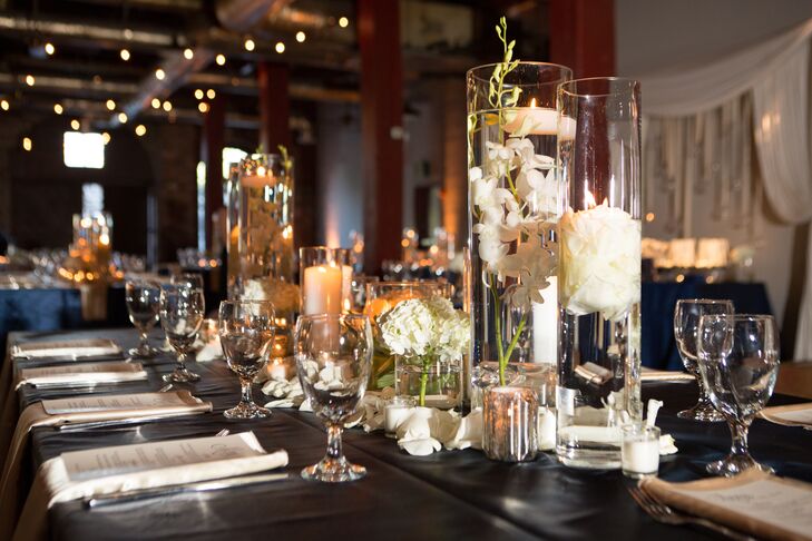 Contemporary Cylinder Submerged Flower Centerpieces