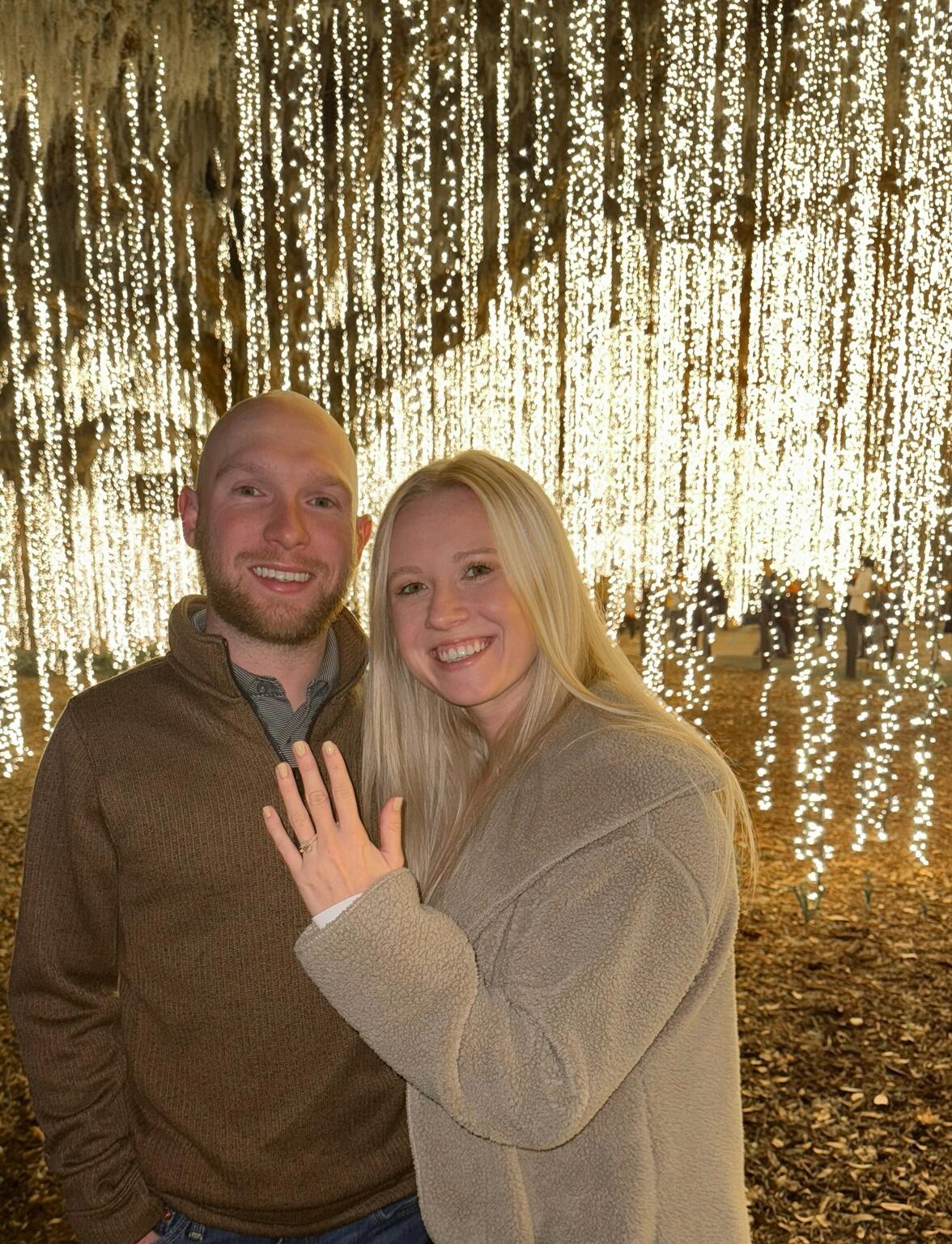 Joseph proposes at the Night of a Thousand Candles event at Brookgreen Gardens.