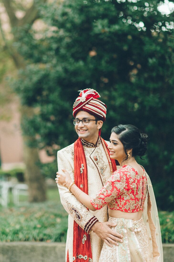 Couple in Traditional Indian Wedding Attire