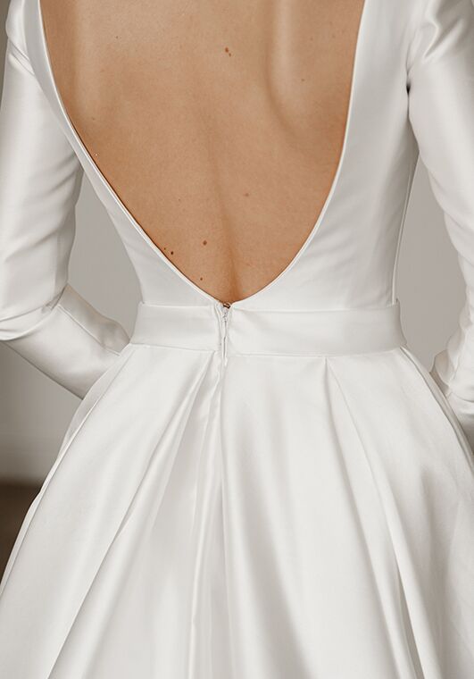 Olivia Bottega Mikado Wedding Dress Ester with Long Sleeves A-Line Wedding Dress - 4
