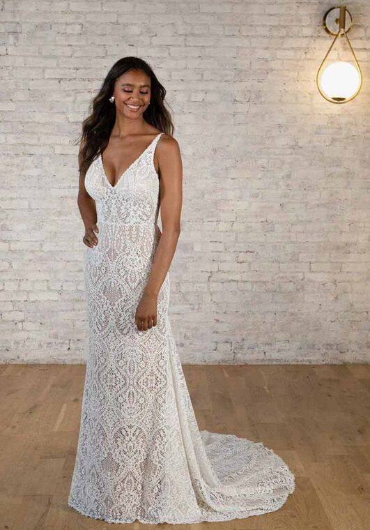 Stella York 7649 Column Wedding Dress - 4