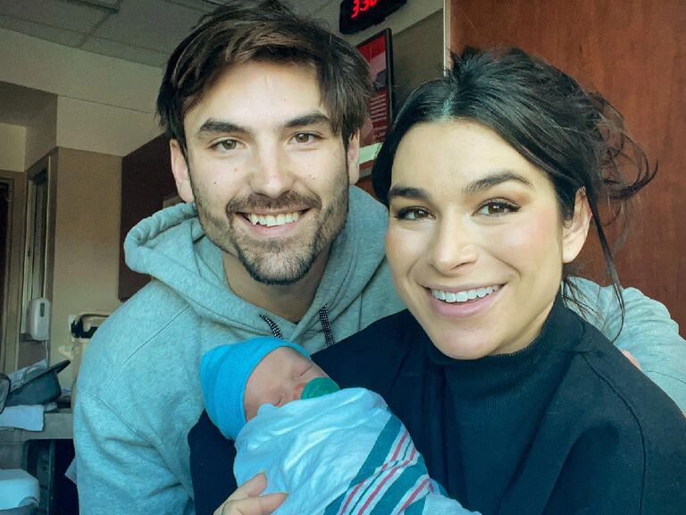 Bachelor in Paradise couple Ashley Iaconetti and Jared Haibon with son