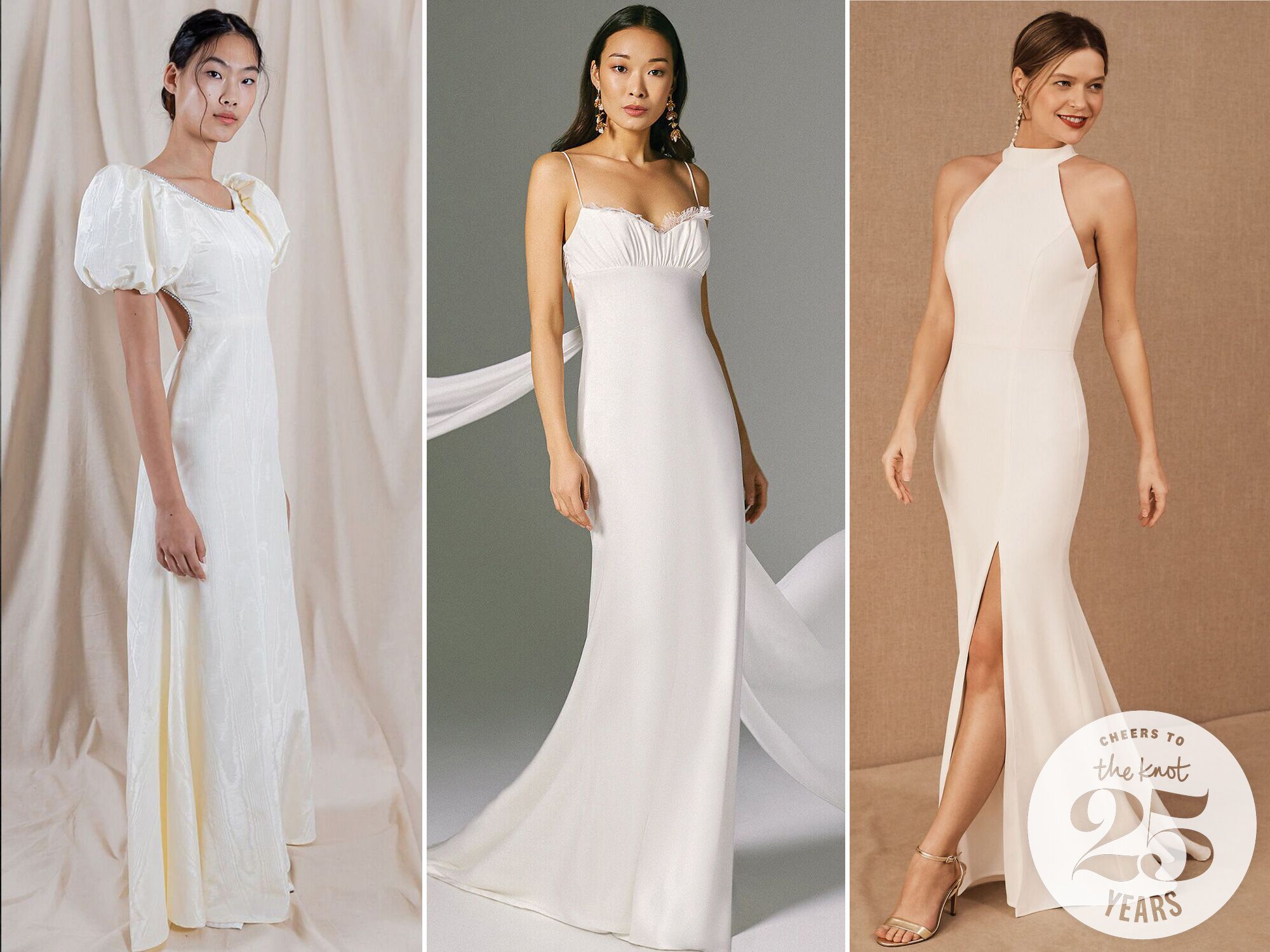 90s wedding dress trends collage. 
