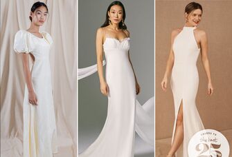 90s wedding dress trends collage. 