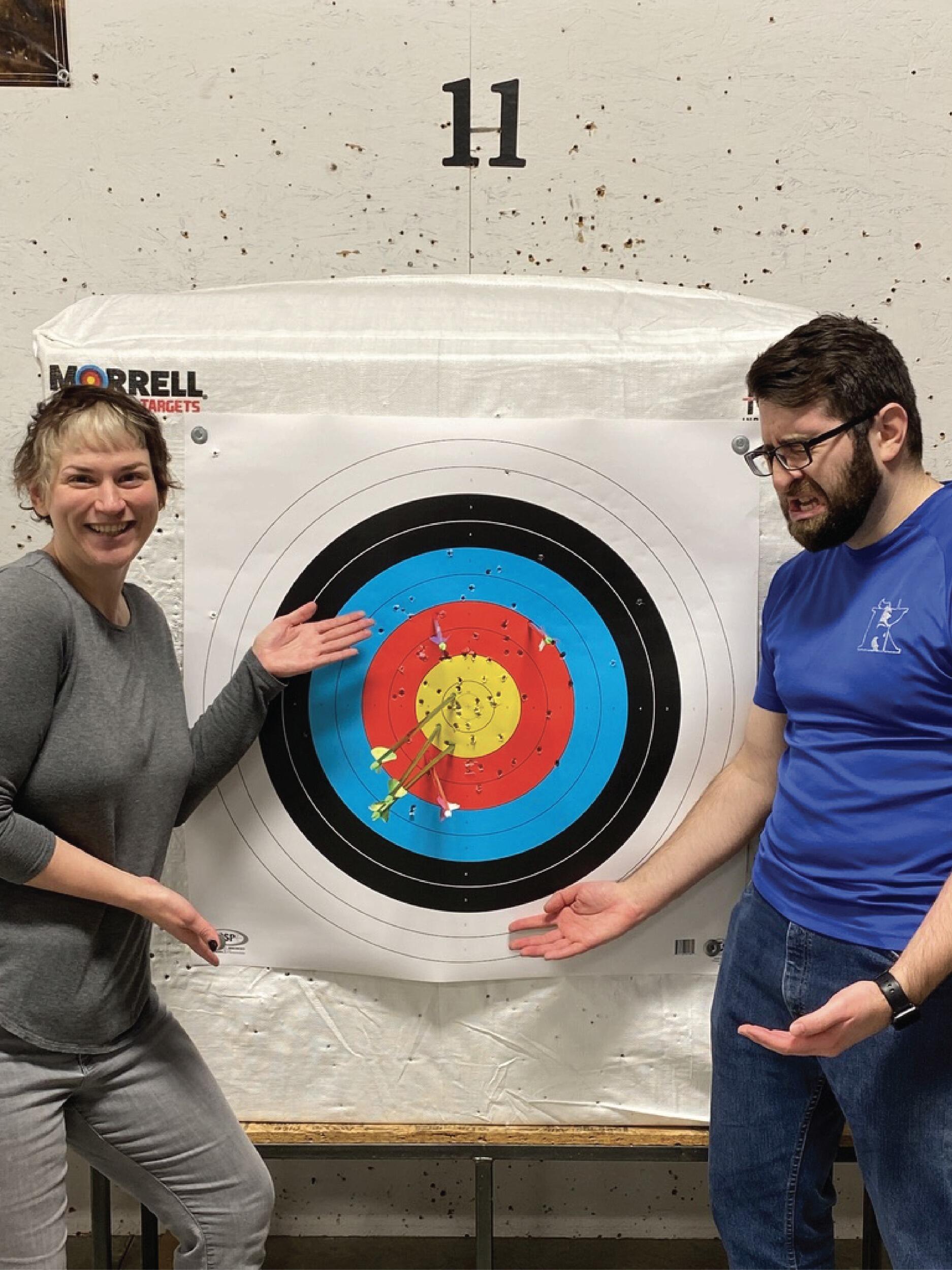 We tried archery and Katie might have been slightly better at it. But Charlie was an amazing sport about it.