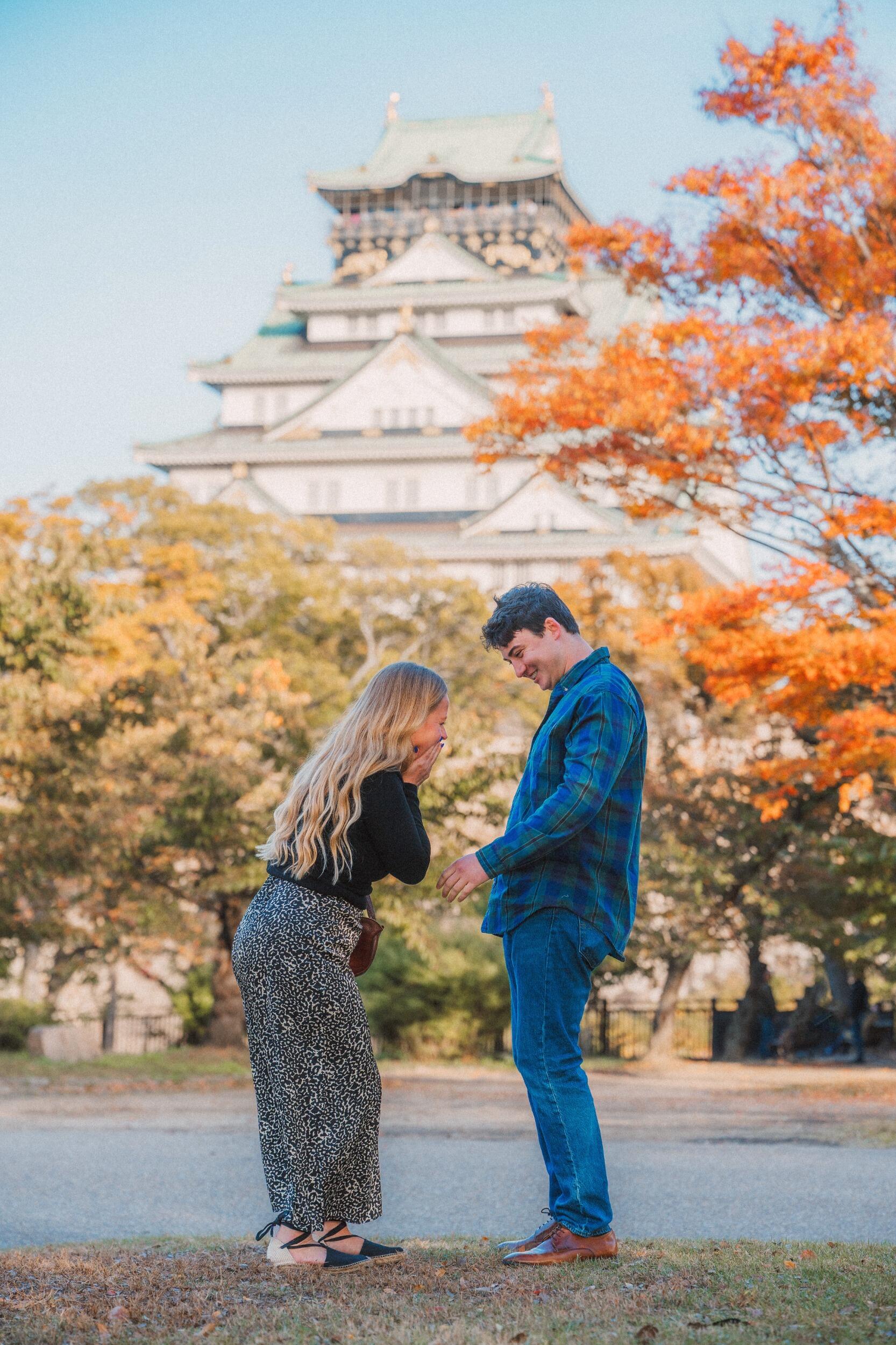 We got engaged in Osaka, Japan!