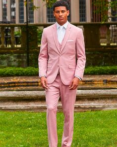 BLACKTIE SHARKSKIN Rose Wedding Suit Pink Tuxedo