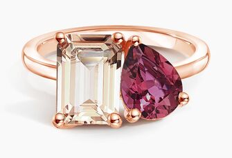 Brilliant Earth Toi Et Moi Morganite and Pink Tourmaline Two Stone Engagement Ring