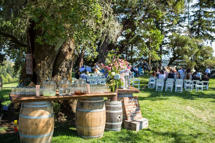 Rustic Ceremony Refreshment Table