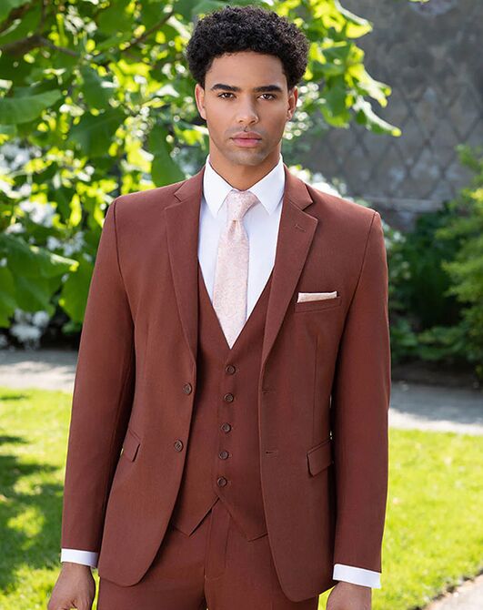 BLACKTIE METRO Rust Wedding Suit Orange Tuxedo - 5