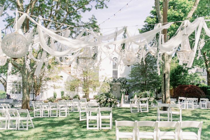 Socially-Distanced Outdoor Wedding Ceremony in Cape Cod, Massachusetts