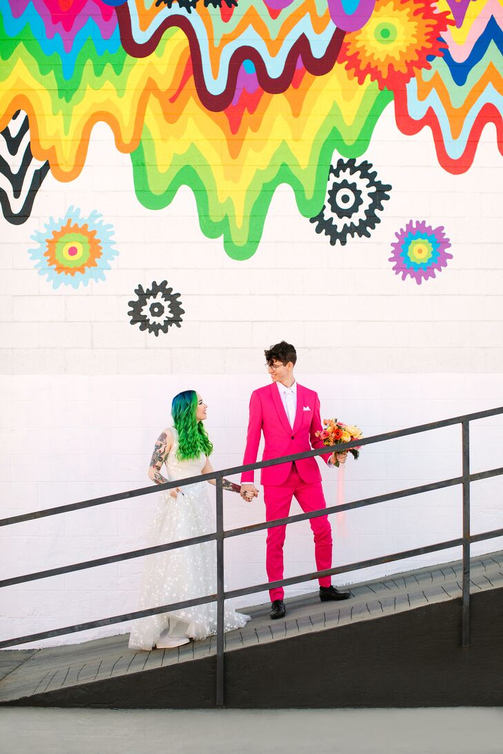 Vibrant Couple Portraits at the Unique Space in Los Angeles, California