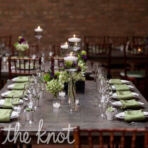 Green and Gray Table Setting