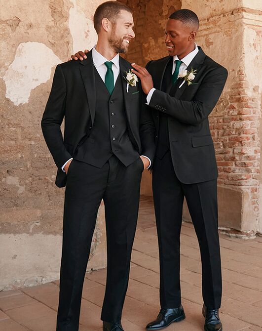 Birdy Grey Suits Josh Suit Vest in Black Black Tuxedo - 4