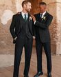 Birdy Grey Suits Josh Suit Vest in Black Black Tuxedo - thumbnail - 4