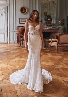 Moonlight Couture H1645 Mermaid and Trumpet Wedding Dress