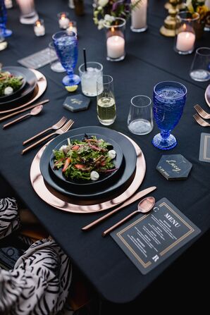 Gem-Toned Glassware and Table Decor