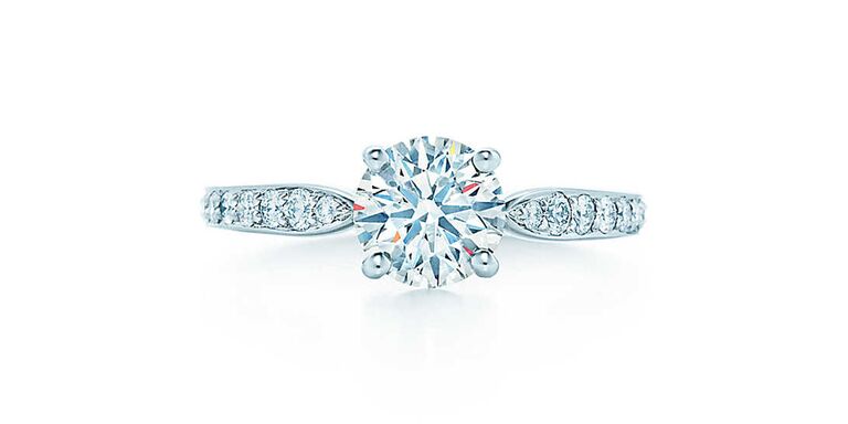 Tiffany Harmony with bead-set band diamond engagement ring