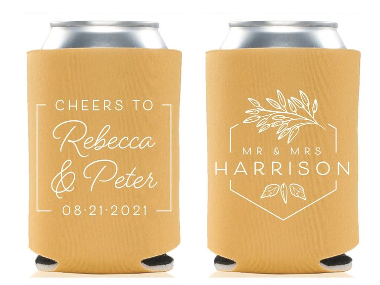 Personalized koozie wedding favors