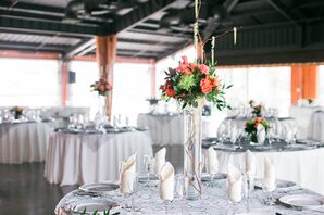 Chrysanthemum and Rose Centerpiece, Reception Tables
