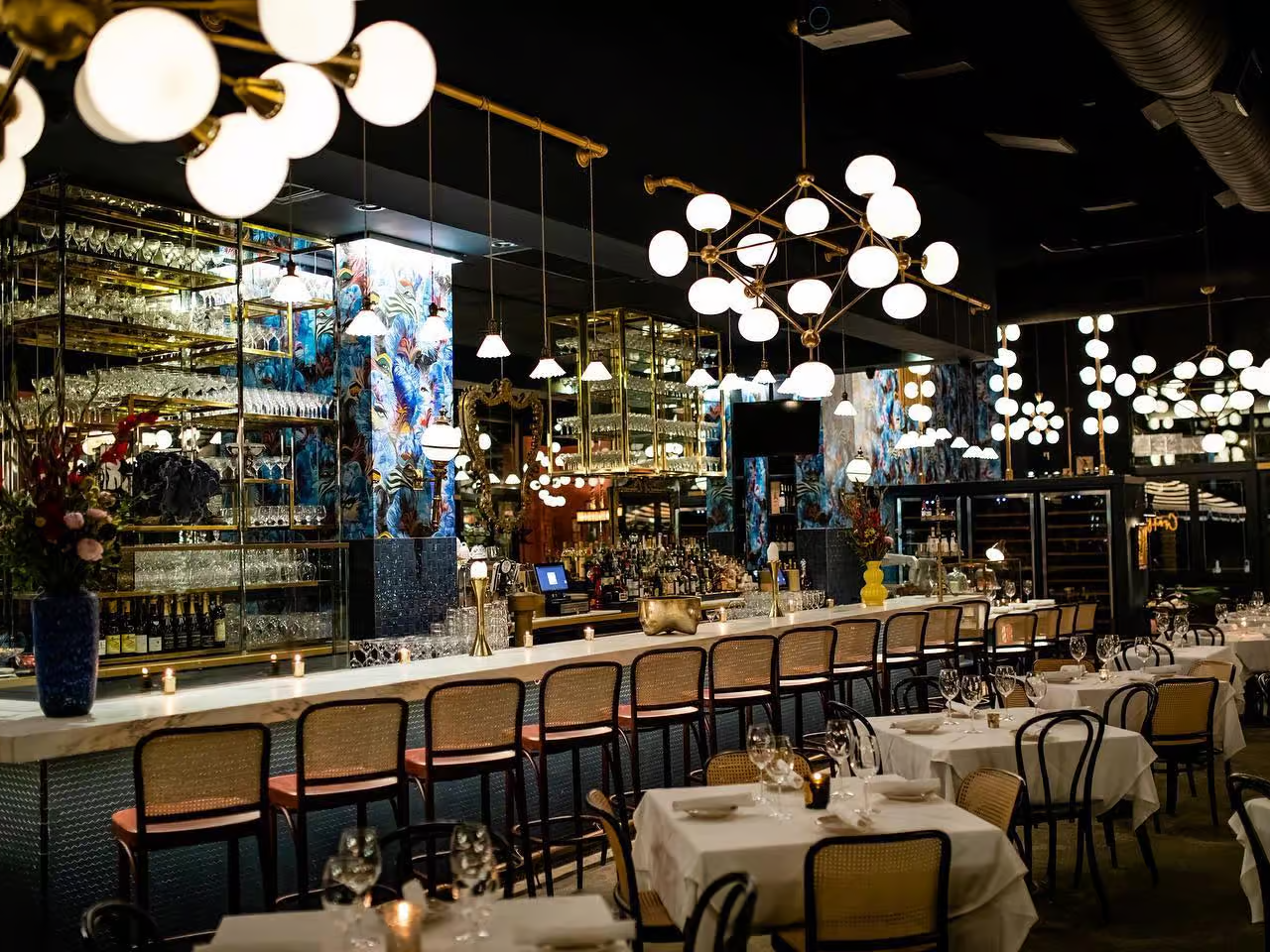 The tables are set at Gratify restaurant in Houston, Texas